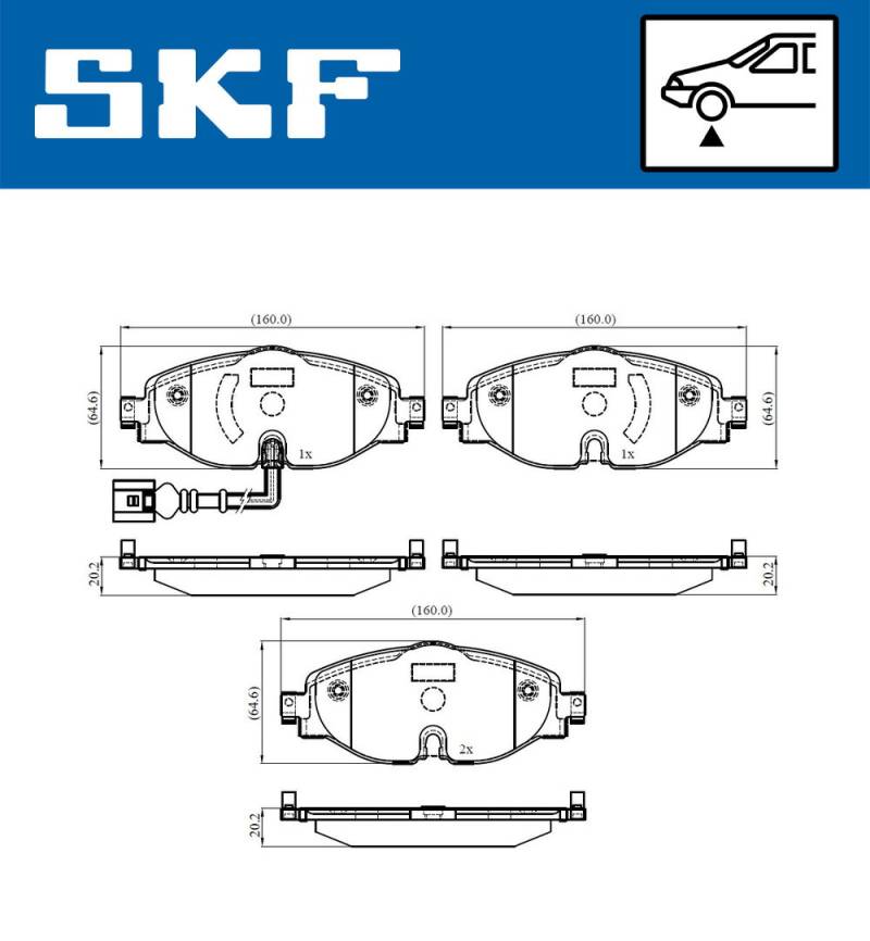 Bremsbelagsatz, Scheibenbremse SKF VKBP 80018 E von SKF