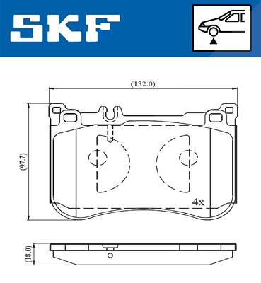Skf Bremsbelagsatz, Scheibenbremse [Hersteller-Nr. VKBP80631] für Mercedes-Benz von SKF