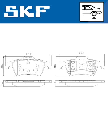 Skf Bremsbelagsatz, Scheibenbremse [Hersteller-Nr. VKBP90178] für Ford, Nissan, Opel, Renault, Saab von SKF