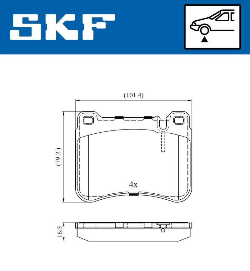 Bremsbelagsatz, Scheibenbremse Vorderachse SKF VKBP 80495 von SKF