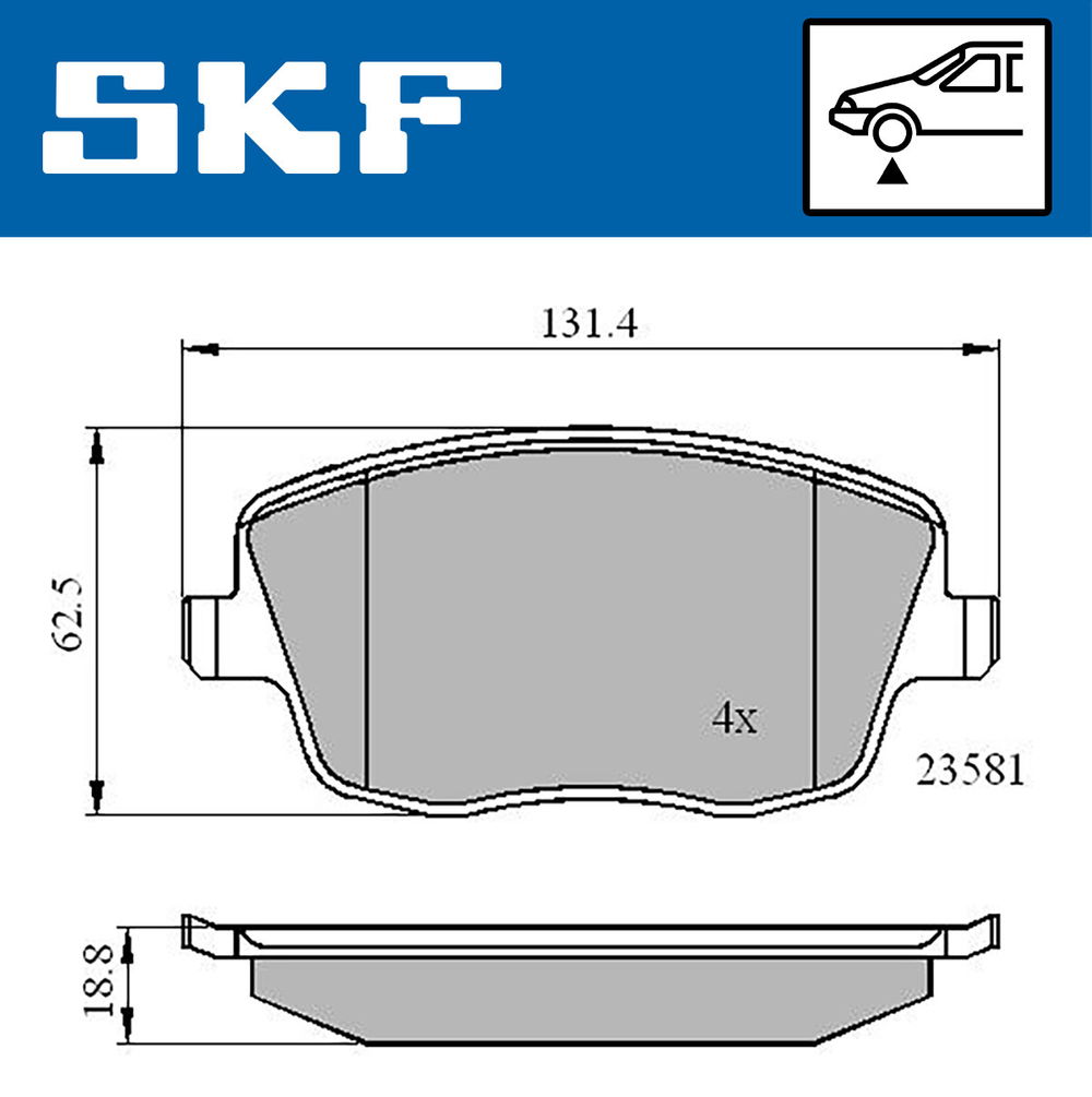 Bremsbelagsatz, Scheibenbremse Vorderachse SKF VKBP 80517 Bremsbelagsatz, Scheibenbremse Vorderachse SKF VKBP 80517 von SKF