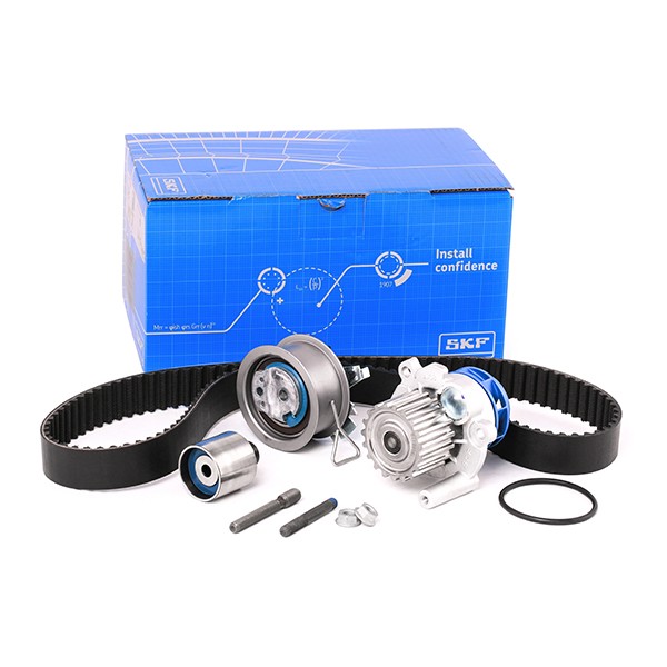 SKF Wasserpumpe + Zahnriemensatz VW,AUDI,FORD VKMC 01250-2 N909055VX02,68000678AA,038109119N Wasserpumpe + Zahnriemenkit 1118997,N909349VX01 von SKF