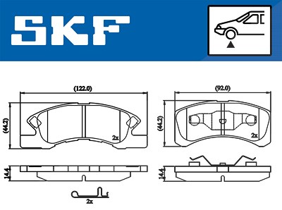 Skf Bremsbelagsatz, Scheibenbremse [Hersteller-Nr. VKBP80490A] für Daihatsu, Mitsubishi von SKF