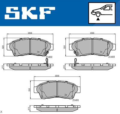 Skf Bremsbelagsatz, Scheibenbremse [Hersteller-Nr. VKBP80638A] für Toyota von SKF
