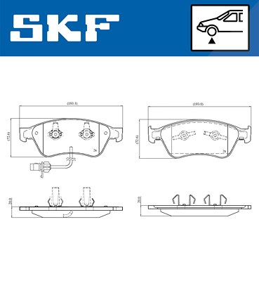 Skf Bremsbelagsatz, Scheibenbremse [Hersteller-Nr. VKBP81045E] für Audi, VW von SKF