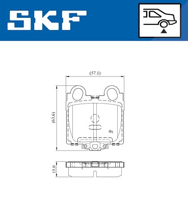 Skf Bremsbelagsatz, Scheibenbremse [Hersteller-Nr. VKBP91131A] für Lexus von SKF