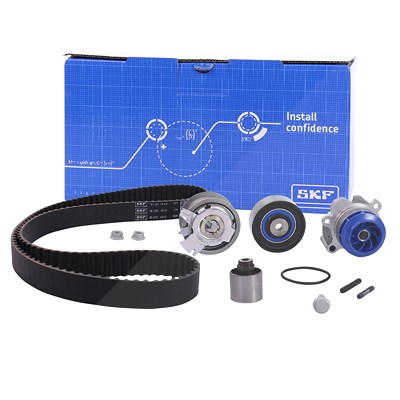 Skf Wasserpumpe + Zahnriemensatz [Hersteller-Nr. VKMC01255-1] für Audi, Chrysler, Dodge, Jeep, Mitsubishi, Seat, Skoda, VW von SKF
