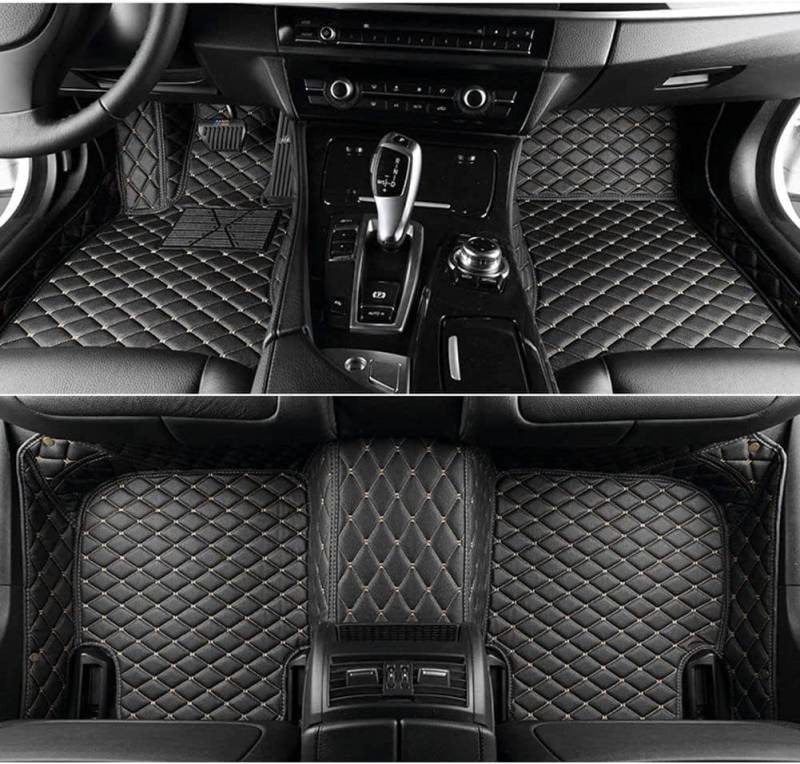 Auto Fußmatten für Mazda CX-5 2017-2023, Vorne und Hinte VollstäNdig Umgebenes Automatten Luxus Fussmatten Autoteppich Innenraum ZubehöR,B/Black-Beige von SKIHOT