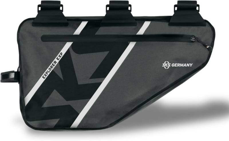 SKS GERMANY Explorer EXP. FRAMEBAG wasserdichte Bikepacking-Rahmentasche (Fahrradzubehör mit Extrafach für Minitool und Minipumpe, reflektierende Elemente, individuelle Befestigung möglich) von SKS GERMANY