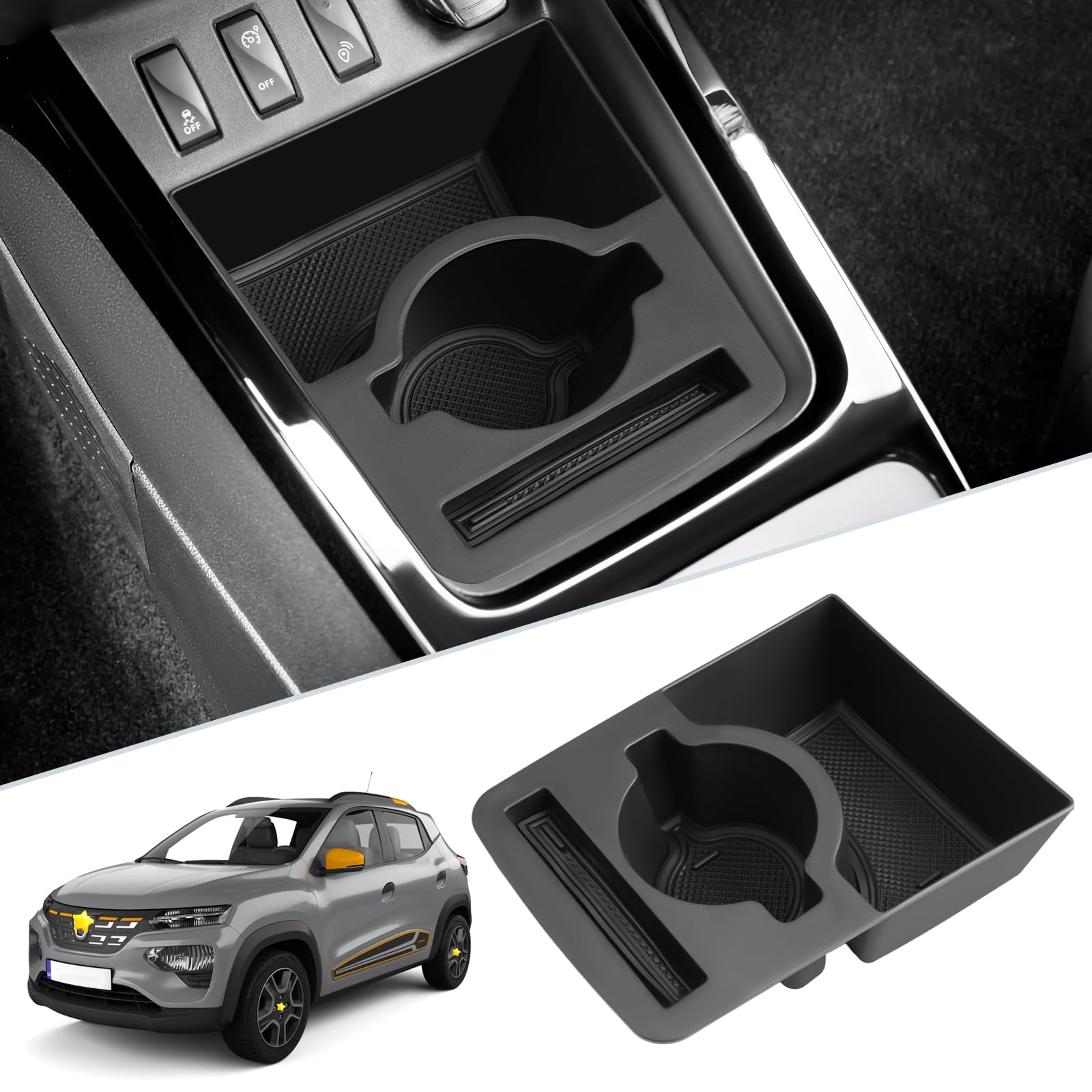 SKTU Mittelarmlehne Organizer kompatibel mit Dacia Spring Electric EV 2021-2024 Multifunktions-Aufbewahrungsbox für Mittelkonsole Armlehne mit Becherhalter SKTU Mittelarmlehne Organizer kompatibel mit Dacia Spring Electric EV 2021-2024 Multifunktions-Aufbewahrungsbox für Mittelkonsole Armlehne mit Becherhalter von SKTU