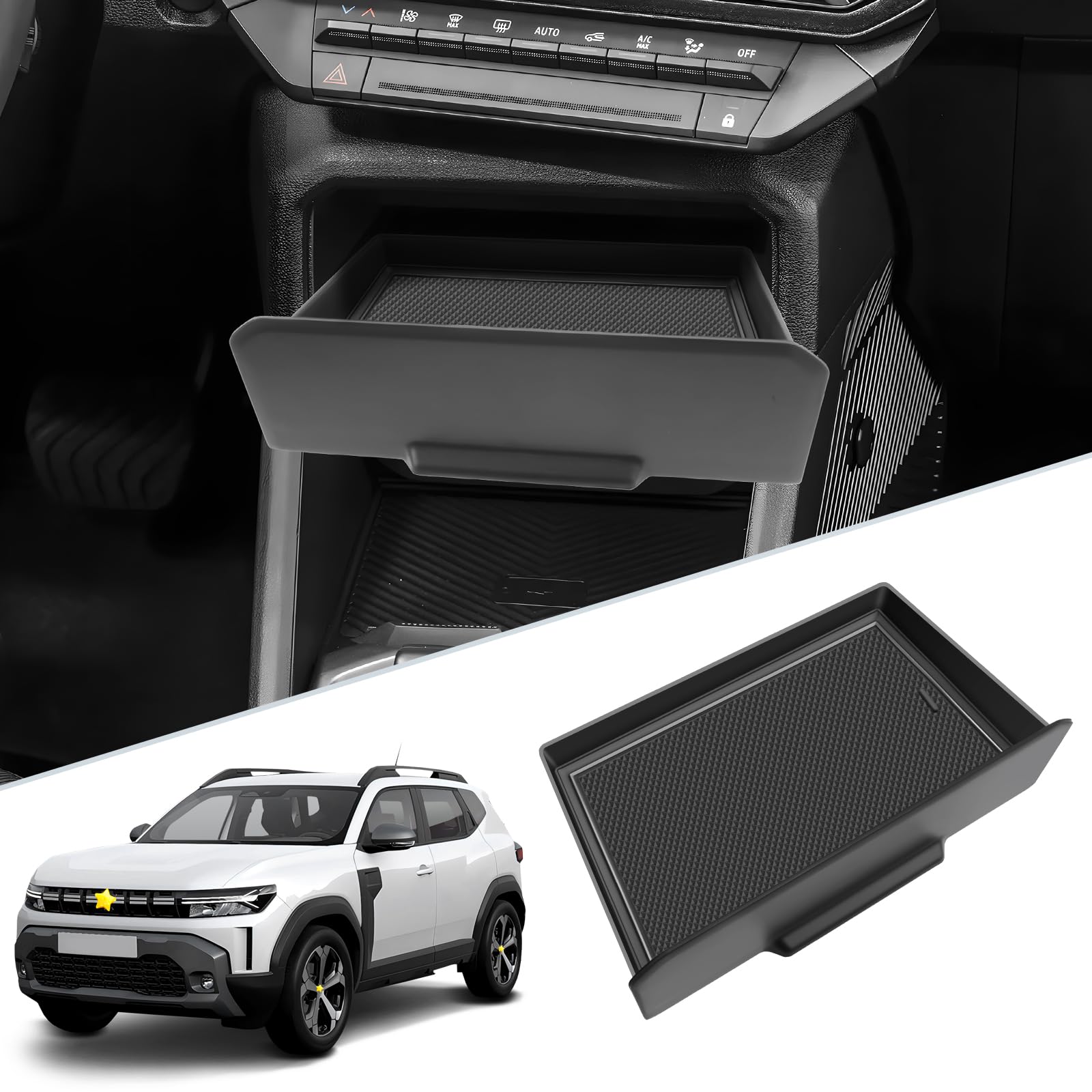 SKTU Mittelkonsole Organizer kompatibel mit Dacia Duster 2024 2025 Aufbewahrungsbox mit Antirutsch-Auflage SKTU Mittelkonsole Organizer kompatibel mit Dacia Duster 2024 2025 Aufbewahrungsbox mit Antirutsch-Auflage von SKTU