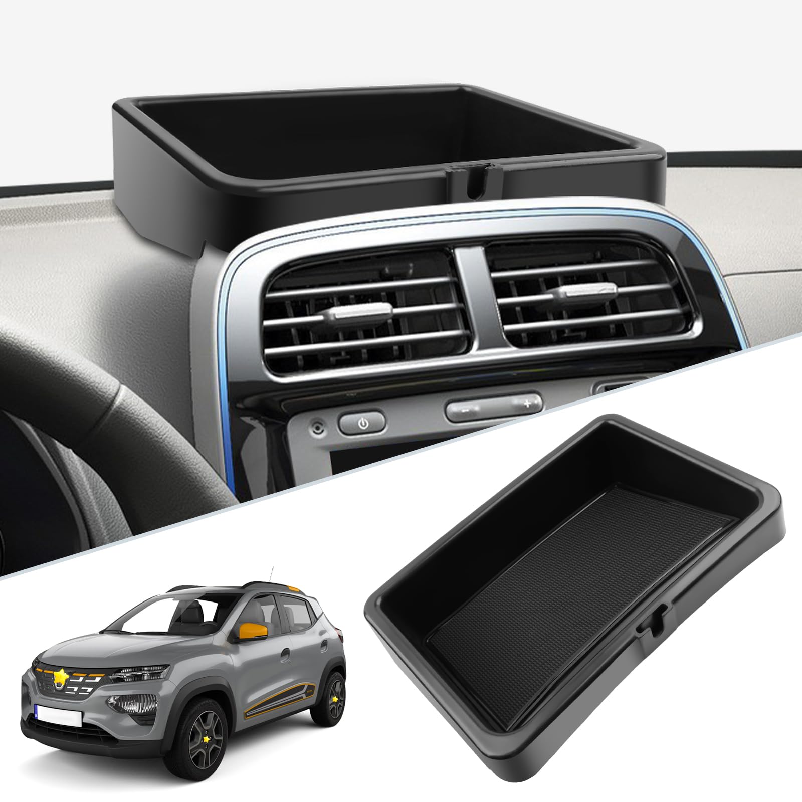 SKTU Mittelkonsole Organizer kompatibel mit Dacia Spring Electric EV 2021-2024 Instrumententafel Aufbewahrungsbox mit Antirutsch-Auflage SKTU Mittelkonsole Organizer kompatibel mit Dacia Spring Electric EV 2021-2024 Instrumententafel Aufbewahrungsbox mit Antirutsch-Auflage von SKTU