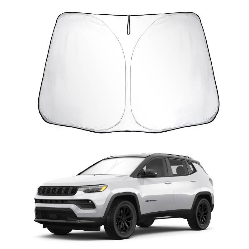 SKTU Sonnenschutz Frontscheiben kompatibel mit Jeep Compass MP 2017-2024 Innen Faltbar Frontscheibenabdeckung mit UV Schutz von SKTU
