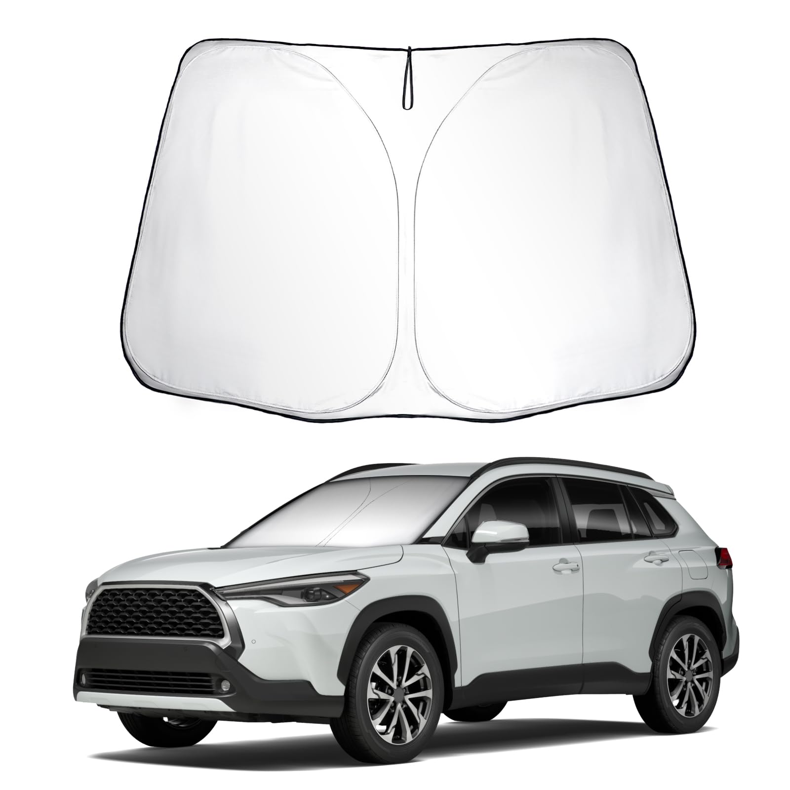 SKTU Sonnenschutz Frontscheiben kompatibel mit Toyotα Corolla Cross 2021-2024 Innen Faltbar Frontscheibenabdeckung mit UV Schutz SKTU Sonnenschutz Frontscheiben kompatibel mit Toyotα Corolla Cross 2021-2024 Innen Faltbar Frontscheibenabdeckung mit UV Schutz von SKTU