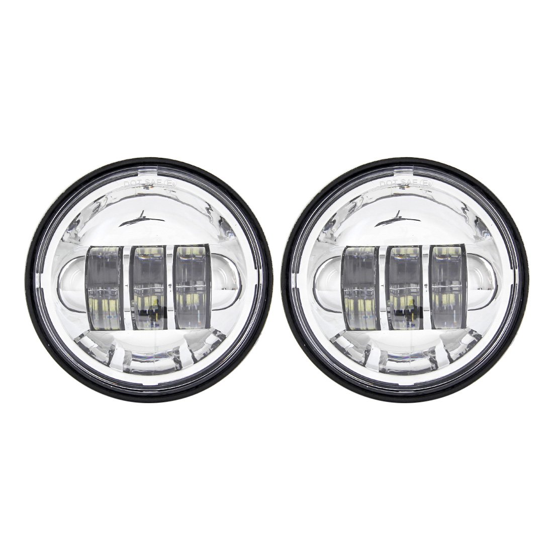 SKUNTUGUANG 4,5-Zoll-LED-Motorrad-Zusatzscheinwerfer, Nebelscheinwerfer, Visierlampe für Motorräder, 2 Stück (Chrom) von SKUNTUGUANG
