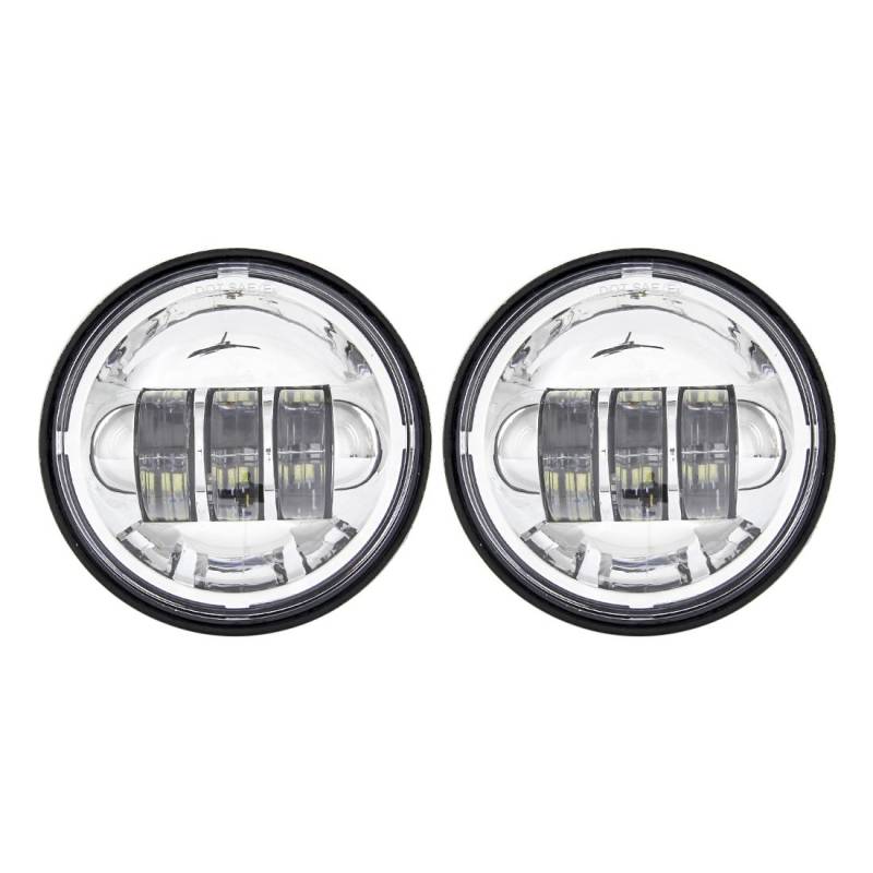 SKUNTUGUANG 4,5-Zoll-LED-Motorrad-Zusatzscheinwerfer, Nebelscheinwerfer, Visierlampe für Motorräder, 2 Stück (Chrom) von SKUNTUGUANG