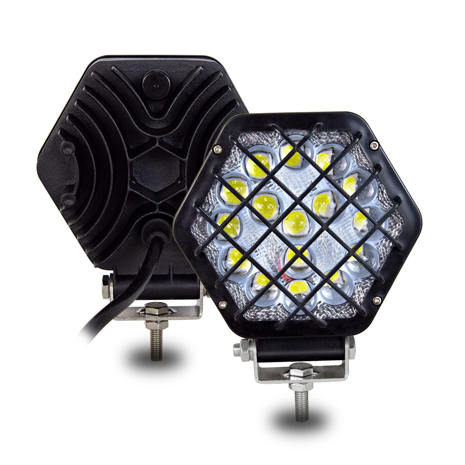 SKYWORLD 2 x 48W LED Arbeitsscheinwerfer 5 Zoll 4800LM 6000K Wasserdicht IP67 LED Offroad Scheinwerfer Zusatzscheinwerfer Spotlight für 4x4 4WD SUV Truck Traktor LKW Anhänger 12V 24V Schwarz SKYWORLD 2 x 48W LED Arbeitsscheinwerfer 5 Zoll 4800LM 6000K Wasserdicht IP67 LED Offroad Scheinwerfer Zusatzscheinwerfer Spotlight für 4x4 4WD SUV Truck Traktor LKW Anhänger 12V 24V Schwarz von SKYWORLD