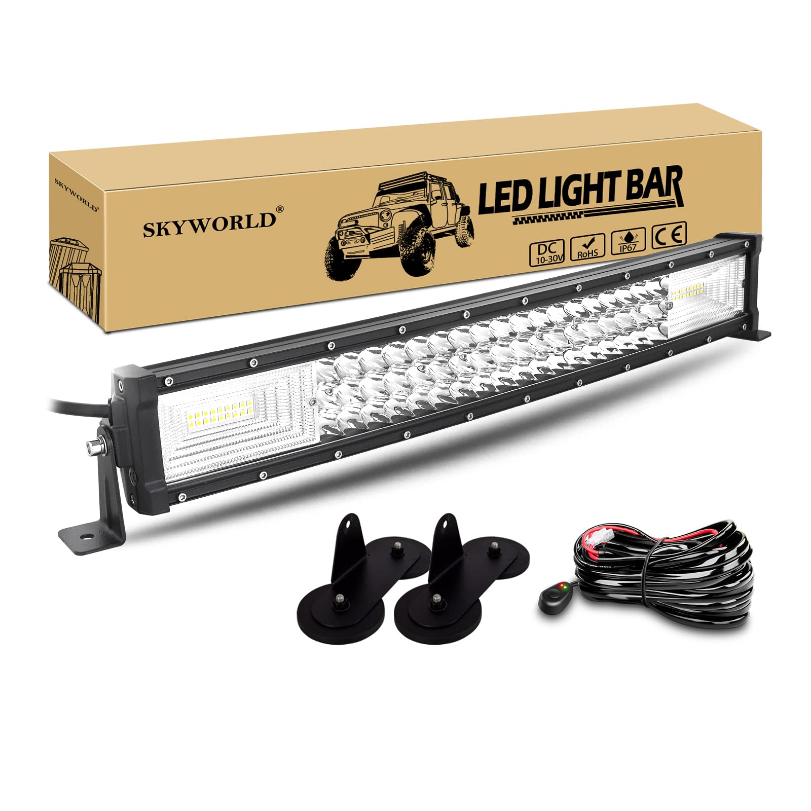 SKYWORLD 22 Zoll 270W Gebogene Triple Row 7D LED-Arbeitslicht-Bar-Spot-Flut-Kombinationsbalken, magnetische Basis-Halterung mit Kabelbaum-Kit-LKW Offroad-Fahrlampe SUV-Ute 4x4 4WD atvs utvs SKYWORLD 22 Zoll 270W Gebogene Triple Row 7D LED-Arbeitslicht-Bar-Spot-Flut-Kombinationsbalken, magnetische Basis-Halterung mit Kabelbaum-Kit-LKW Offroad-Fahrlampe SUV-Ute 4x4 4WD atvs utvs von SKYWORLD