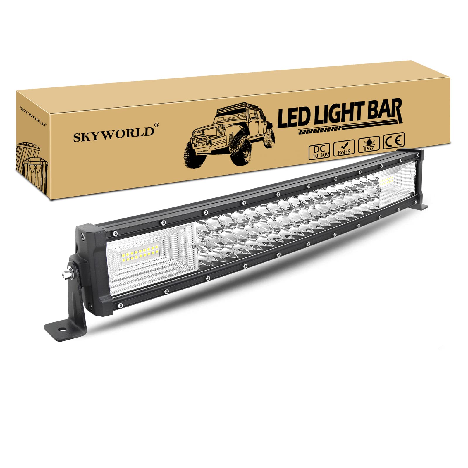 SKYWORLD 22 Zoll 56 cm 270W Gebogen LED Zusatzscheinwerfer Bar dreireihig Scheinwerfer Offroad Flutlicht Spotlight LED Arbeitsscheinwerfer 6000K Wasserdicht für 4x4 4WD Atvs Utvs LKW Traktor SKYWORLD 22 Zoll 56 cm 270W Gebogen LED Zusatzscheinwerfer Bar dreireihig Scheinwerfer Offroad Flutlicht Spotlight LED Arbeitsscheinwerfer 6000K Wasserdicht für 4x4 4WD Atvs Utvs LKW Traktor von SKYWORLD