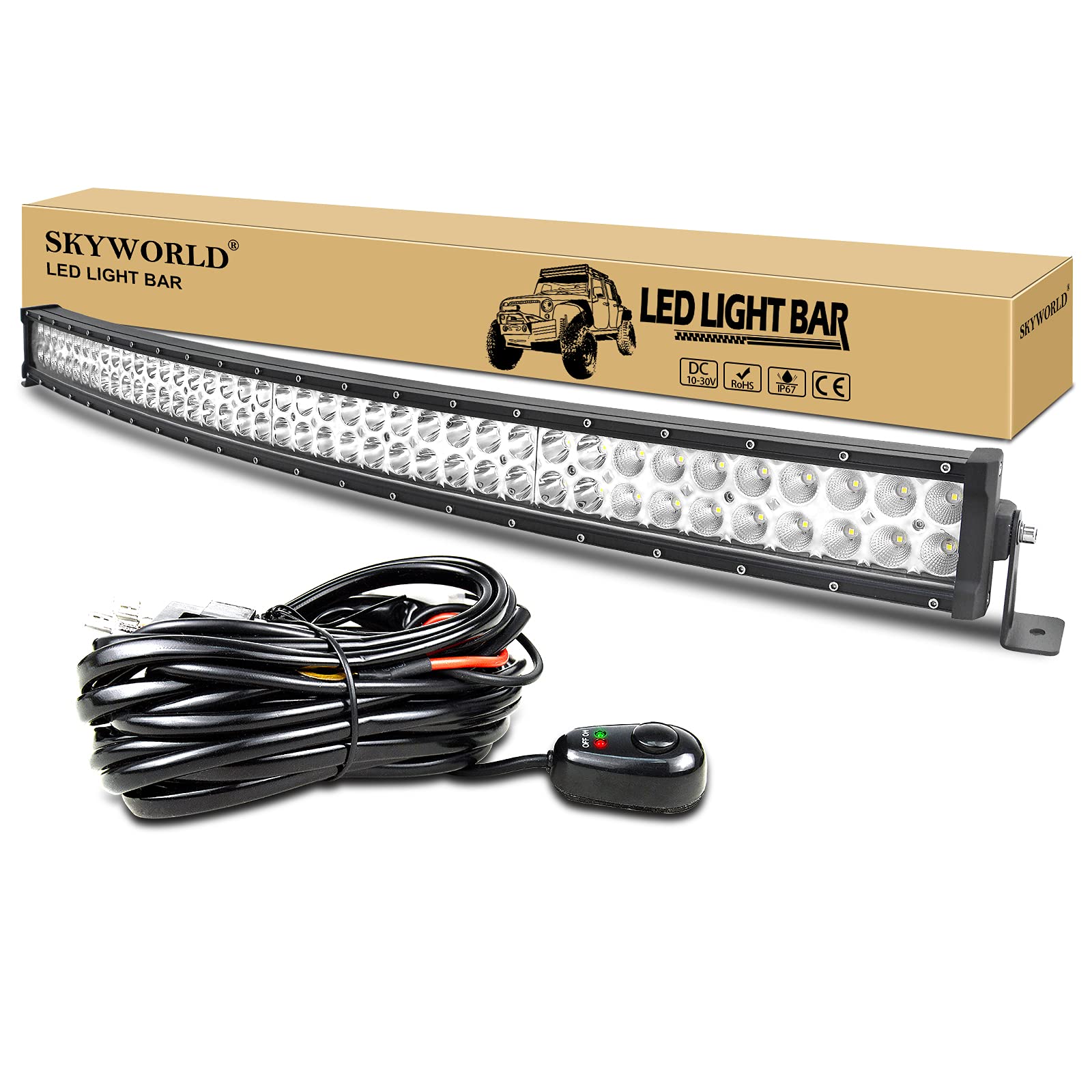 SKYWORLD 240W Gebogen LED Lichtleiste 42 Zoll LED bar Offroad Arbeitsleuchte Zusatzscheinwerfer Spot Flood Combo Scheinwerfer mit Kabelbaum für Trecker KFZ Bagger SUV UTV ATV Boat Truck SKYWORLD 240W Gebogen LED Lichtleiste 42 Zoll LED bar Offroad Arbeitsleuchte Zusatzscheinwerfer Spot Flood Combo Scheinwerfer mit Kabelbaum für Trecker KFZ Bagger SUV UTV ATV Boat Truck von SKYWORLD