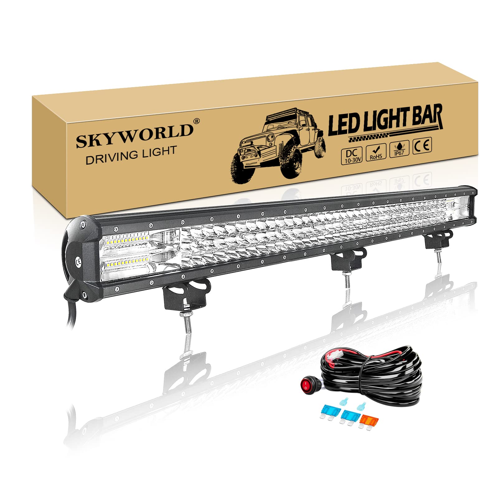 SKYWORLD Led Arbeitsscheinwerfer Bar mit 12V kabelbaum, 34 Zoll 86CM 468W Led bar Offroad Lichtbalken LED Arbeit Licht Bar Wasserdicht für 4x4 Auto SUV UTV ATV LKW Traktor SKYWORLD Led Arbeitsscheinwerfer Bar mit 12V kabelbaum, 34 Zoll 86CM 468W Led bar Offroad Lichtbalken LED Arbeit Licht Bar Wasserdicht für 4x4 Auto SUV UTV ATV LKW Traktor von SKYWORLD