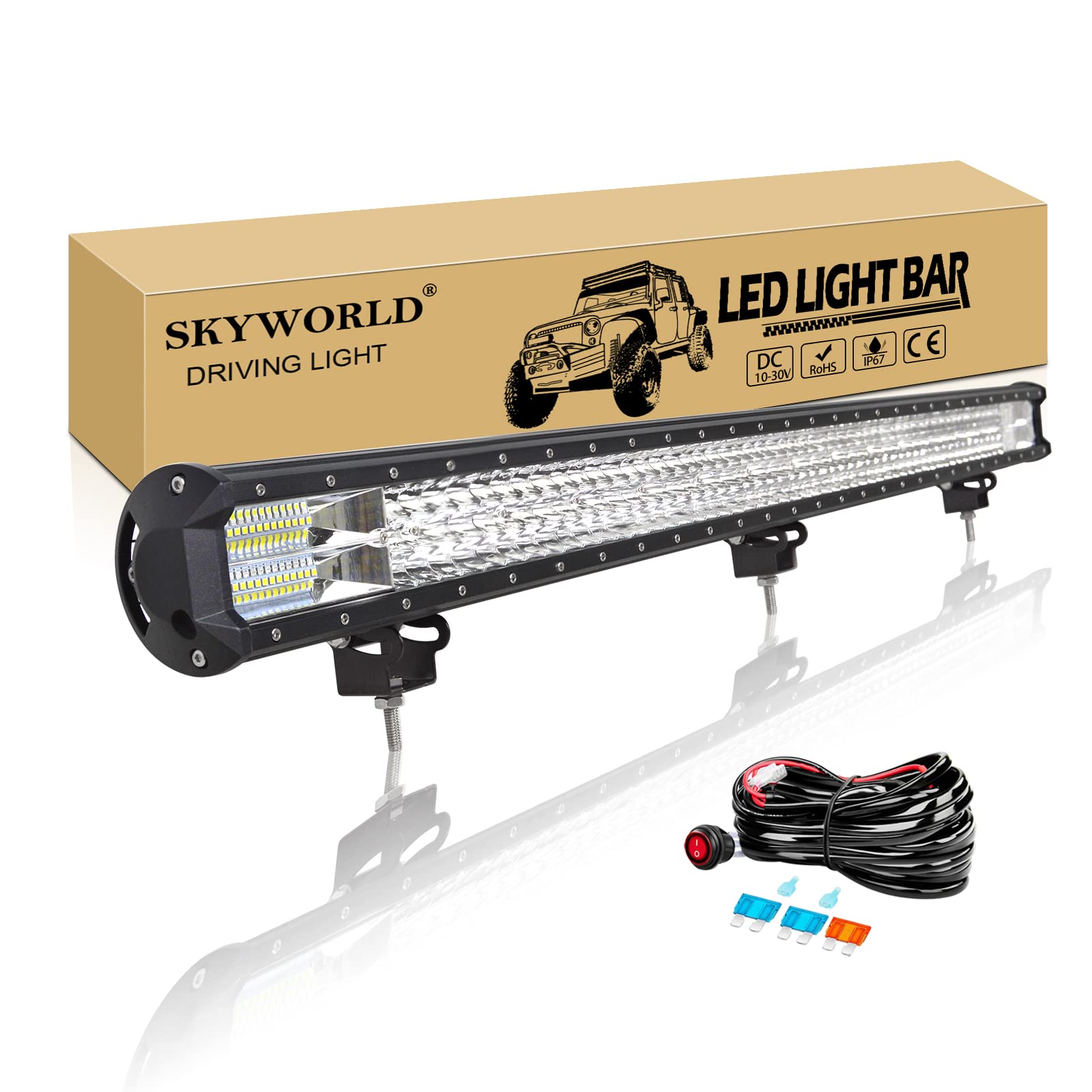 SKYWORLD Led Arbeitsscheinwerfer Bar mit 12V kabelbaum, 45 Zoll 115cm 612W Led bar Offroad Lichtbalken LED Arbeit Licht Bar Wasserdicht für 4x4 Auto SUV UTV ATV LKW Traktor SKYWORLD Led Arbeitsscheinwerfer Bar mit 12V kabelbaum, 45 Zoll 115cm 612W Led bar Offroad Lichtbalken LED Arbeit Licht Bar Wasserdicht für 4x4 Auto SUV UTV ATV LKW Traktor von SKYWORLD