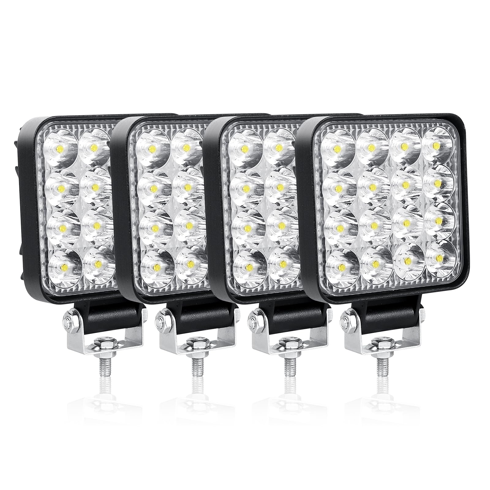 SKYWORLD 4pcs 12V led strahler kfz, 3.34 Zoll 48W Mini Spot scheinwerfer auto offroad beleuchtung nebelscheinwerfer für SUV ATV Traktor LKW 4x4, 6000K Weiß, led arbeitsscheinwerfer, led arbeitslicht von SKYWORLD