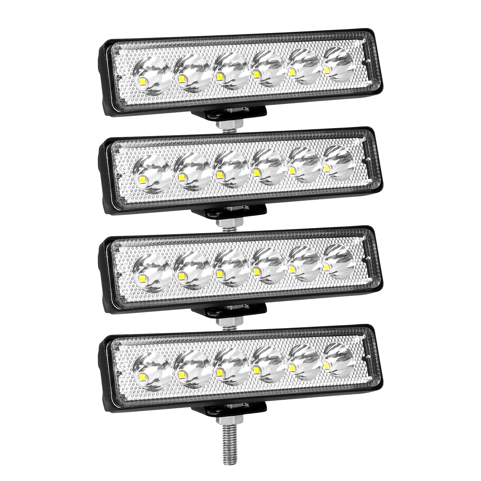 SKYWORLD 4pcs 12V led strahler kfz, 6 Zoll 18W Mini Spot scheinwerfer auto offroad beleuchtung nebelscheinwerfer für SUV ATV Traktor LKW 4x4, 6000K Weiß, led arbeitsscheinwerfer, led arbeitslicht von SKYWORLD