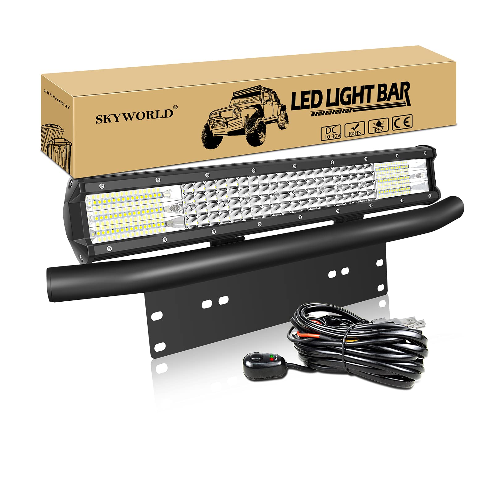 SKYWORLD 50,8 cm 20 Zoll 510W LED Lichtleiste Spot Flutlicht fahren Nebelscheinwerfer Arbeitslicht Autoscheinwerfer Offroad mit Kennzeichenhalterung mit Kabelbaum für UTV ATV SUV LKW Traktor SKYWORLD 50,8 cm 20 Zoll 510W LED Lichtleiste Spot Flutlicht fahren Nebelscheinwerfer Arbeitslicht Autoscheinwerfer Offroad mit Kennzeichenhalterung mit Kabelbaum für UTV ATV SUV LKW Traktor von SKYWORLD