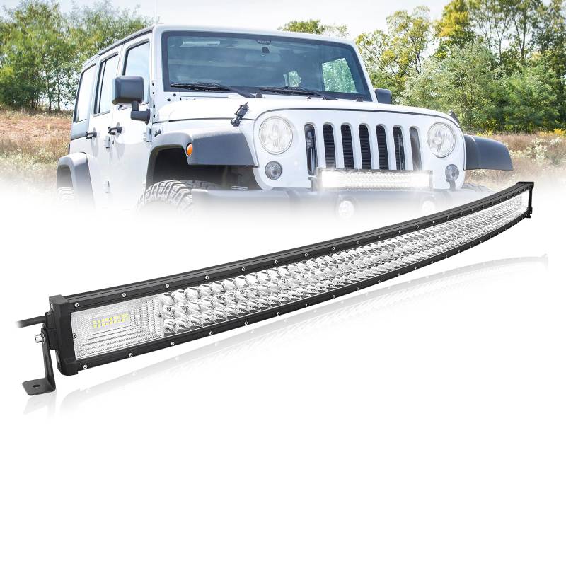 SKYWORLD 50 Zoll 648W LED Nebelscheinwerfer 1 Stück,Wasserdicht IP67 Offroad Zusatzscheinwerfer Spot Flutlicht LED Arbeit Licht Bar für Bagger, Schlepper, Gabelstapler, ATV, LKW, Offroad 4x4 von SKYWORLD