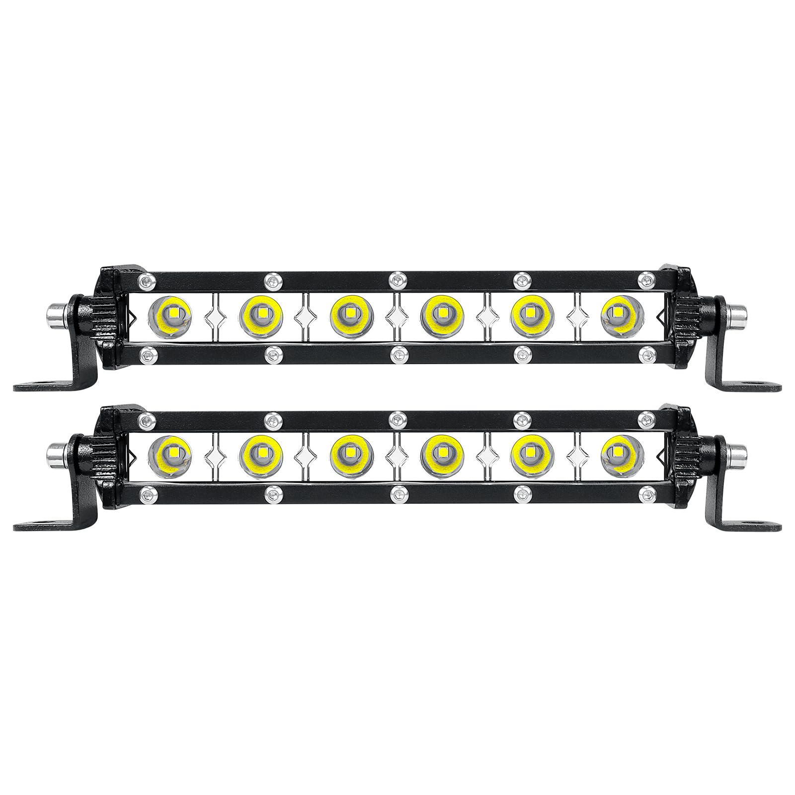 SKYWORLD 6" LED-Lichtleiste 30W Punktstrahl LED-Arbeitsscheinwerferleiste 6000K Einreihige LED-Autolampe für Auto-LKW-Offroad-Fahrlicht Fahrzeuge Atvs Utvs Wasserdicht 2 STÜCKE von SKYWORLD