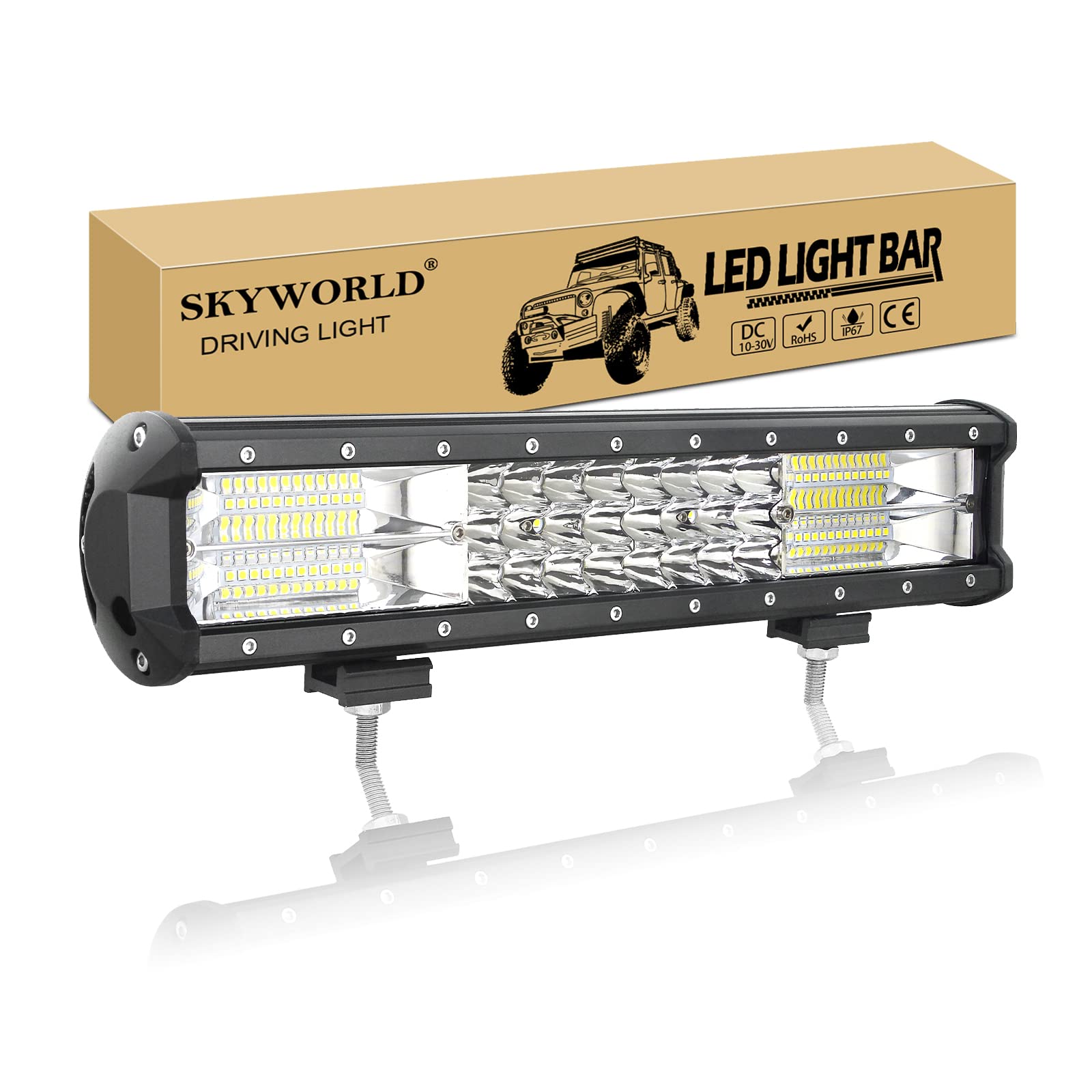 SKYWORLD Led Arbeitsscheinwerfer Bar, 15 Zoll 38cm 216W Zusatzscheinwerfer LED Scheinwerfer 12V 24V Auto LED Arbeit Licht Bar Wasserdicht Lightbar für 4x4 Offroad SUV UTV ATV KFZ Traktor SKYWORLD Led Arbeitsscheinwerfer Bar, 15 Zoll 38cm 216W Zusatzscheinwerfer LED Scheinwerfer 12V 24V Auto LED Arbeit Licht Bar Wasserdicht Lightbar für 4x4 Offroad SUV UTV ATV KFZ Traktor von SKYWORLD