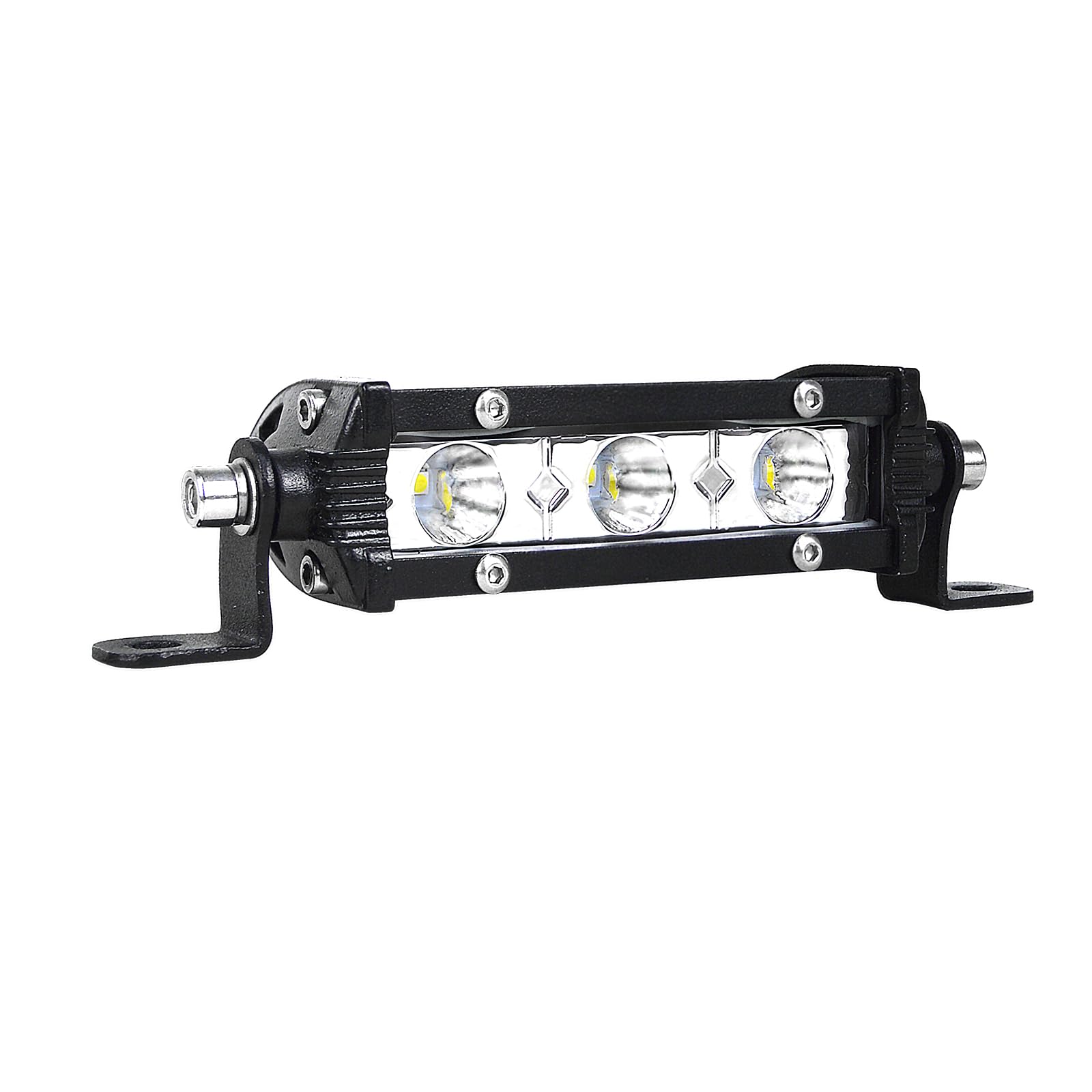 SKYWORLD Einreihige LED-Lichtleiste 4 Zoll 15 W Low Profile Ultradünner, dünner Mini-Scheinwerfer am Grill Vorne Hinten Stoßstange Rückfahrleuchte für LKW ATV UTV SUV 4X4 4WD Trailer von SKYWORLD