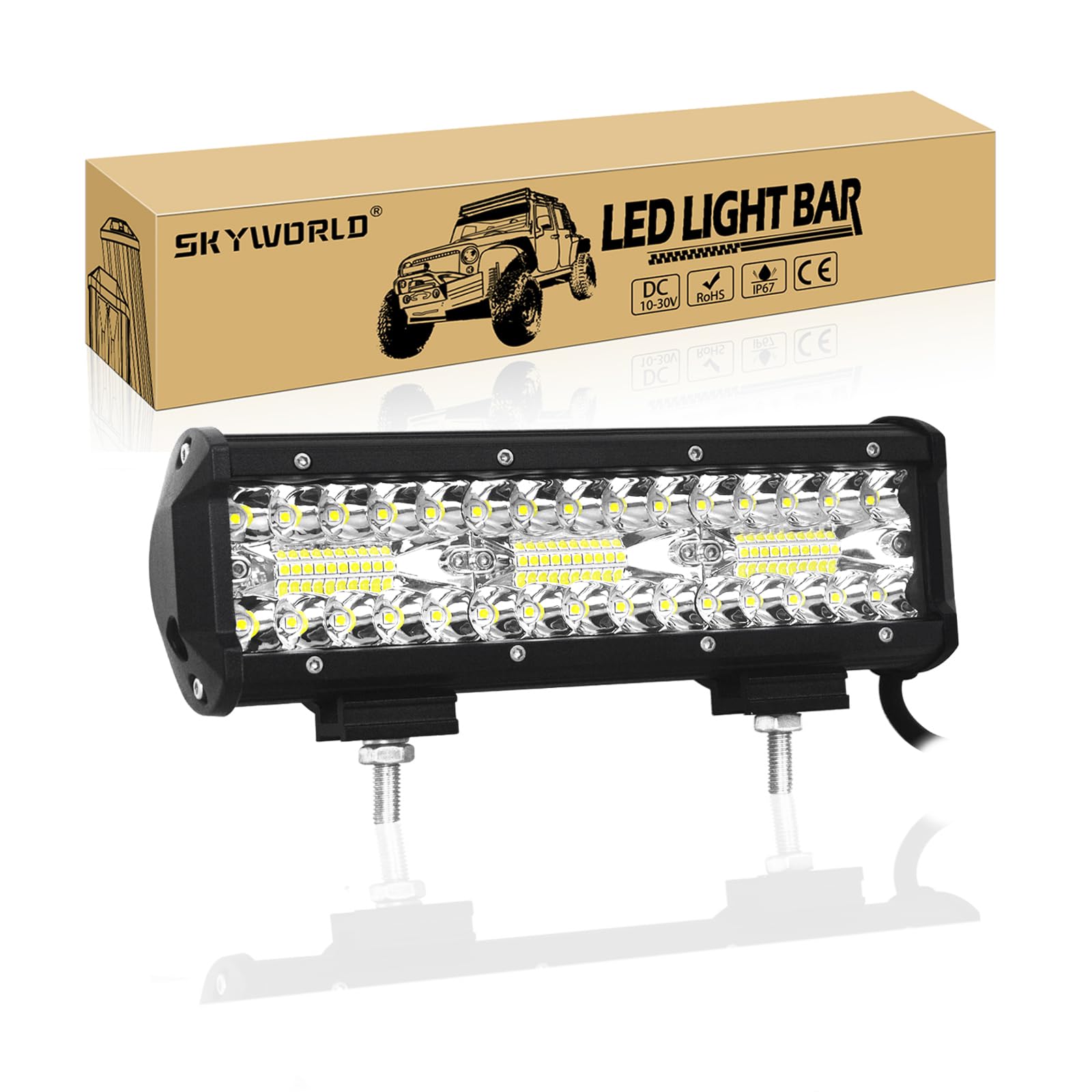 SKYWORLD LED Arbeitsscheinwerfer,180W Offroad Beleuchtung LED Bar 1 Stück,Wasserdicht IP67 Spot Offroad Scheinwerfer für Bagger Traktoren Schlepper Gabelstapler ATV Lkw offroad 4x4 SKYWORLD LED Arbeitsscheinwerfer,180W Offroad Beleuchtung LED Bar 1 Stück,Wasserdicht IP67 Spot Offroad Scheinwerfer für Bagger Traktoren Schlepper Gabelstapler ATV Lkw offroad 4x4 von SKYWORLD