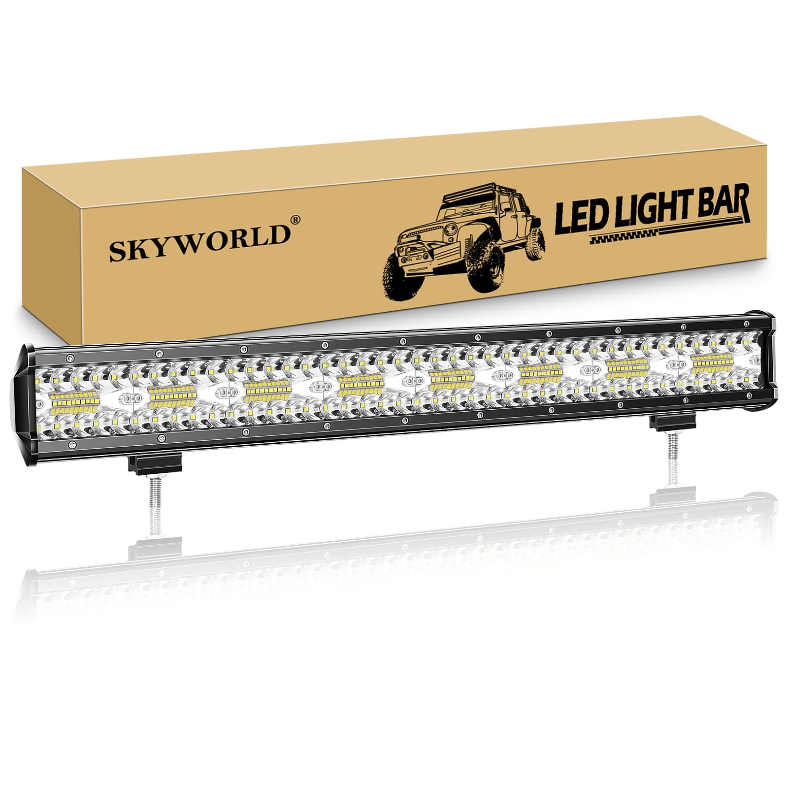 SKYWORLD LED Arbeitsscheinwerfer Bar 23 Zoll 480W LED Scheinwerfer 12V 24V Flutlicht Reflektor Combo Arbeitslicht Zusatzscheinwerfer für Auto Offroad Traktor Bagger PKW LKW KFZ SUV UTV ATV SKYWORLD LED Arbeitsscheinwerfer Bar 23 Zoll 480W LED Scheinwerfer 12V 24V Flutlicht Reflektor Combo Arbeitslicht Zusatzscheinwerfer für Auto Offroad Traktor Bagger PKW LKW KFZ SUV UTV ATV von SKYWORLD