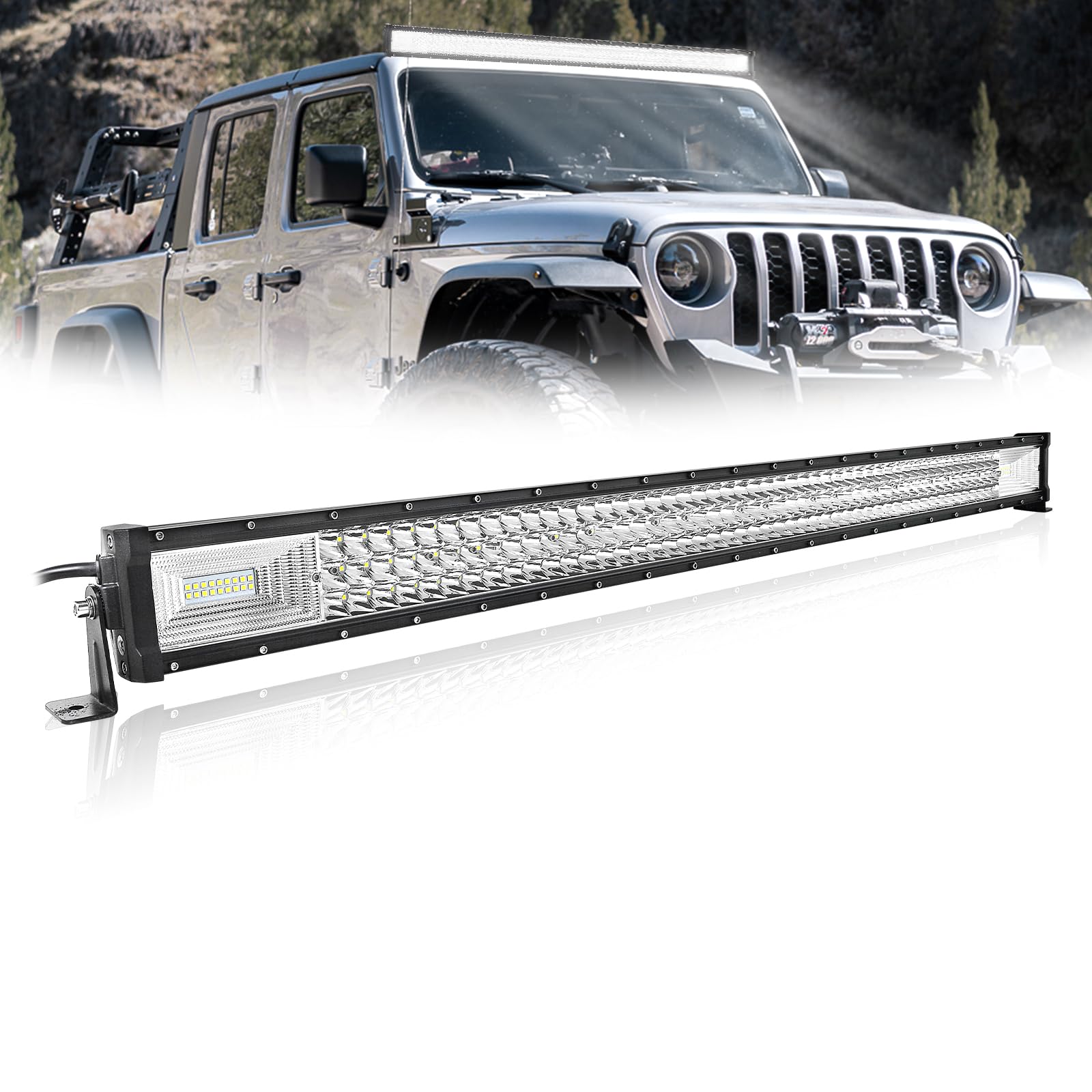 SKYWORLD LED-Lichtleiste, 106,7 cm, gerade, 540 W, Spot-Flut-Kombination, Offroad-Lichtleiste, wasserdichte Arbeitslichtleiste für LKW, UTV, ATV, Bootsanhänger, Fahrlicht, 6000 K, 1 Stück IP67 SKYWORLD LED-Lichtleiste, 106,7 cm, gerade, 540 W, Spot-Flut-Kombination, Offroad-Lichtleiste, wasserdichte Arbeitslichtleiste für LKW, UTV, ATV, Bootsanhänger, Fahrlicht, 6000 K, 1 Stück IP67 von SKYWORLD