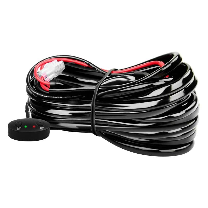 SKYWORLD LED Lichtstab Kabelbaum Kabel Kit, 40A DC 12V-Relais mit zwei Ein/Aus-Schalter Verkabelungs-Loom-Multi-MODES-Steuerung zum Umschalten verschiedener Modi (1 Blei) von SKYWORLD