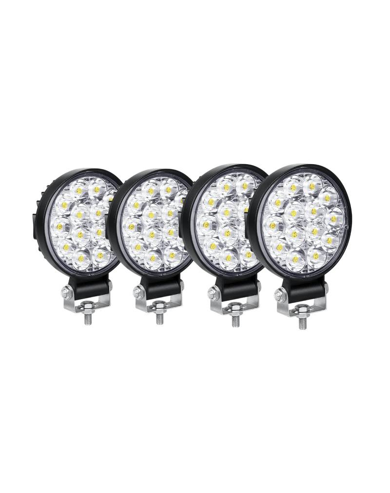 SKYWORLD LED Nebelscheinwerfer,42W Arbeitsscheinwerfer 12V 4 Stücke,Wasserdicht IP67 Offroad LED Scheinwerfer Rückfahrscheinwerfer für Bagger Traktoren Schlepper Gabelstapler ATV Lkw offroad 4x4 von SKYWORLD
