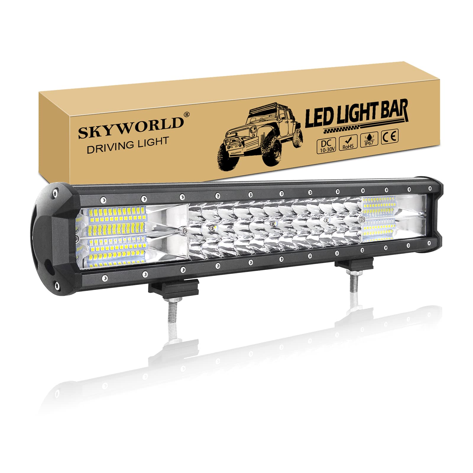 SKYWORLD Led Arbeitsscheinwerfer Bar, 18 Zoll 46cm 252W Zusatzscheinwerfer LED Scheinwerfer 12V 24V Auto LED Arbeit Licht Bar Wasserdicht Lightbar für 4x4 Offroad SUV UTV ATV KFZ Traktor SKYWORLD Led Arbeitsscheinwerfer Bar, 18 Zoll 46cm 252W Zusatzscheinwerfer LED Scheinwerfer 12V 24V Auto LED Arbeit Licht Bar Wasserdicht Lightbar für 4x4 Offroad SUV UTV ATV KFZ Traktor von SKYWORLD