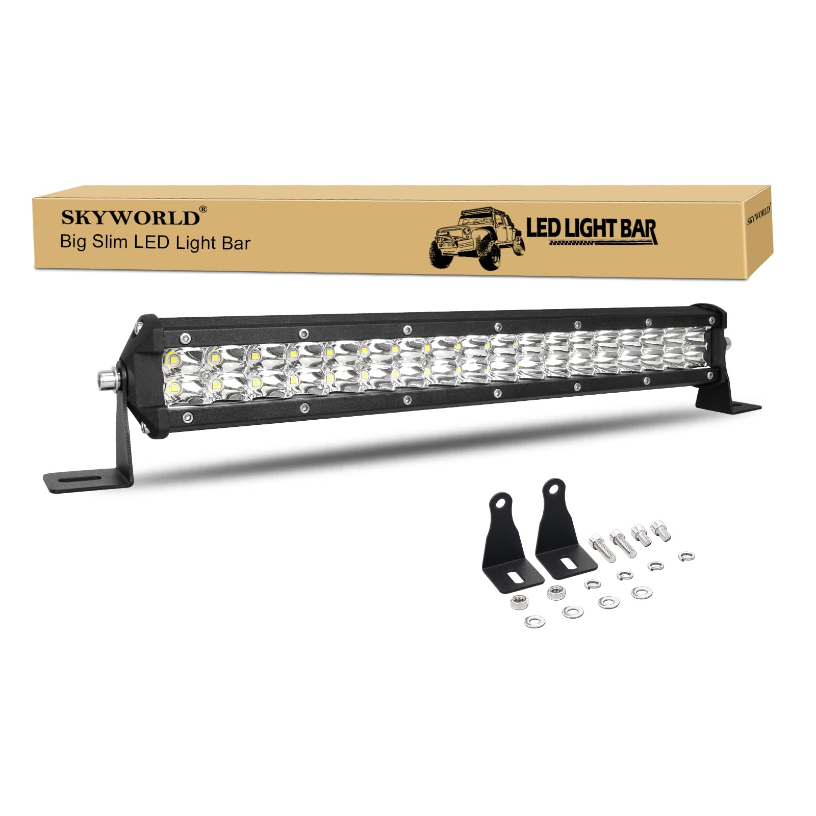 SKYWORLD 15 Zoll 38CM 108W Slim Led Arbeitsscheinwerfer Bar 12V 24V Spot Zusatzscheinwerfer Auto Scheinwerfer Wasserdicht LED bar für 4x4 Offroad Traktor ATV UTV SUV LKW Lightbar SKYWORLD 15 Zoll 38CM 108W Slim Led Arbeitsscheinwerfer Bar 12V 24V Spot Zusatzscheinwerfer Auto Scheinwerfer Wasserdicht LED bar für 4x4 Offroad Traktor ATV UTV SUV LKW Lightbar von SKYWORLD
