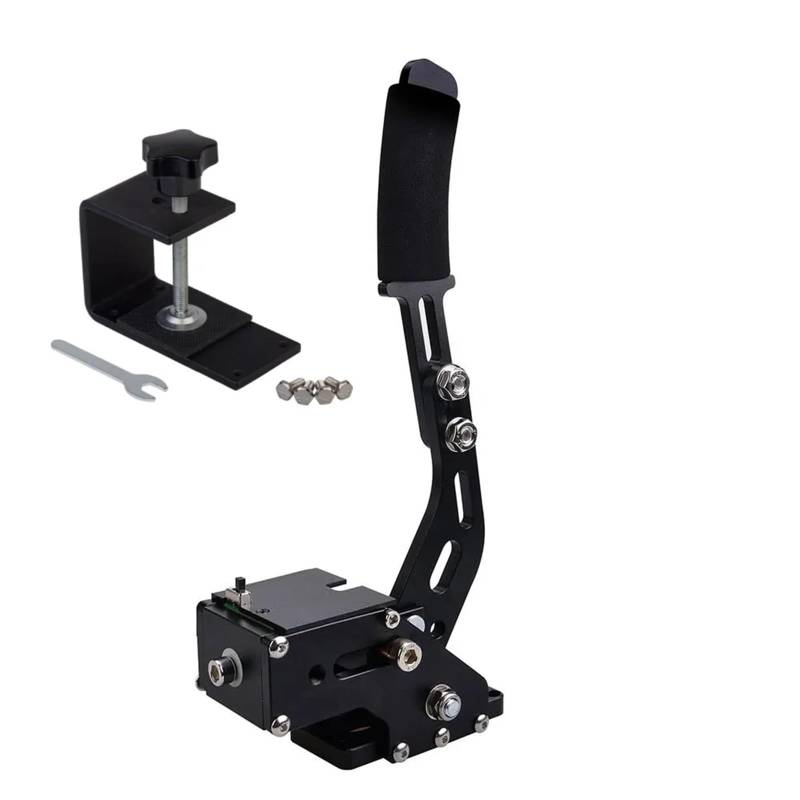 Elektrische Handbremse PS4 PS5 PC USB Handbremse Anzug für Logitech G25/G27/G29 T500 Bremssystem Racing Spiel Teil Autozubehör(With bracket) von SLAHAJ