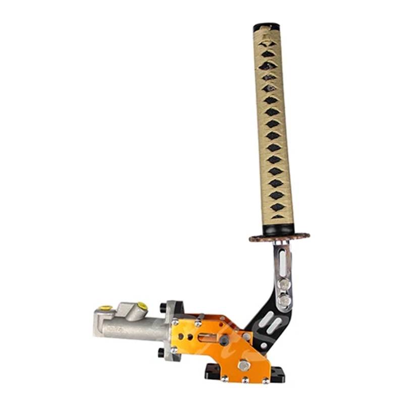 Elektrische Handbremse Universal Car Styling Racing Hydraulische Handbremse Samurai Schwert Handbremse Drift Hydraulische Handbremse RS-HB915 Autozubehör(Gold) von SLAHAJ