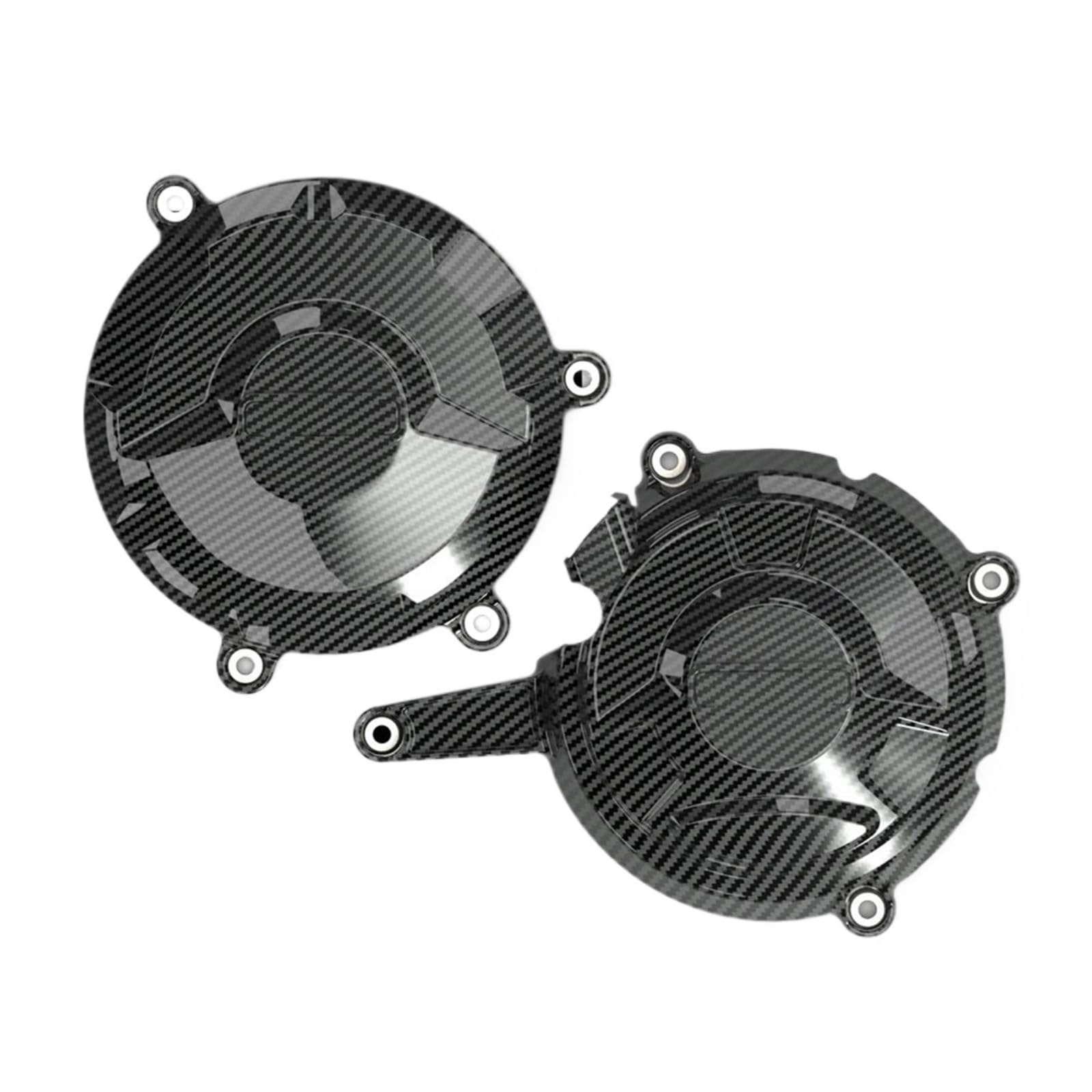 Motorabdeckungen Zubehör Motorrad Motor Lichtmaschine Kupplung Schutz Abdeckung Zubehör Fit Für Ducati Panigale 1199 2012-2014 & Panigale 1299 2016-2020 Motorstatorabdeckung(1 Set-CF) von SLAHAJ