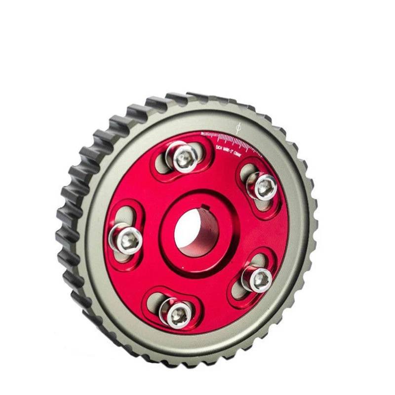 Spannrolle Einstellbare Nockenwelle Legierung Timing Getriebe Fit FÜR HONDA SOHC D15/D16 D-SERIES MOTOR CAM PULLEY PULLYS ZAHNRÄDER 1 STÜCKE LZ6542 Kettenrollenspanne(Red) von SLAHAJ