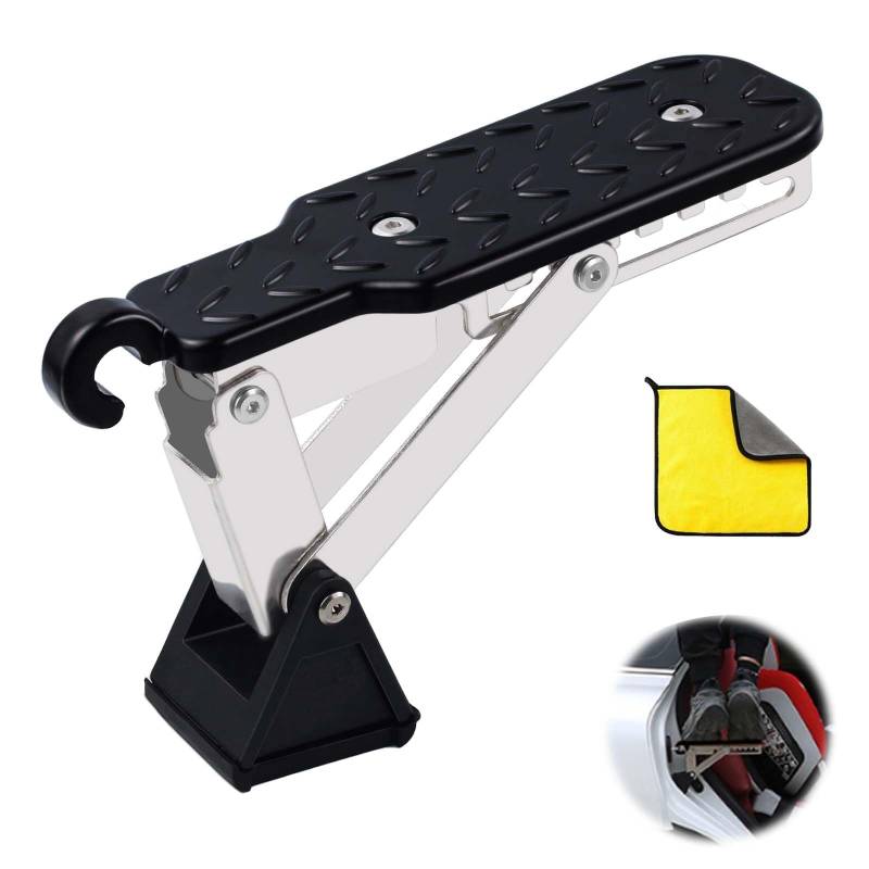 Auto Pedal Türstufe,Klappbarer Auto Türstufe,Faltbarer Auto Türpedal mit 5 eintsellbaren Winkeln, Universal Doorstep für Autos,hilft beim Autowaschen, für SUV, Jeep,LKW,RV von SLAKOZYT