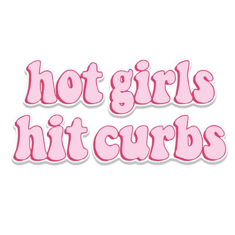 1 Stück Autoaufkleber, „Hot Girl Hit Curbs“ Aufkleber, Wasserfester Vinylaufkleber, Lustiger Autoaufkleber, Rosa Autoaufkleber, Autoscooteraufkleber von SLAXJNE