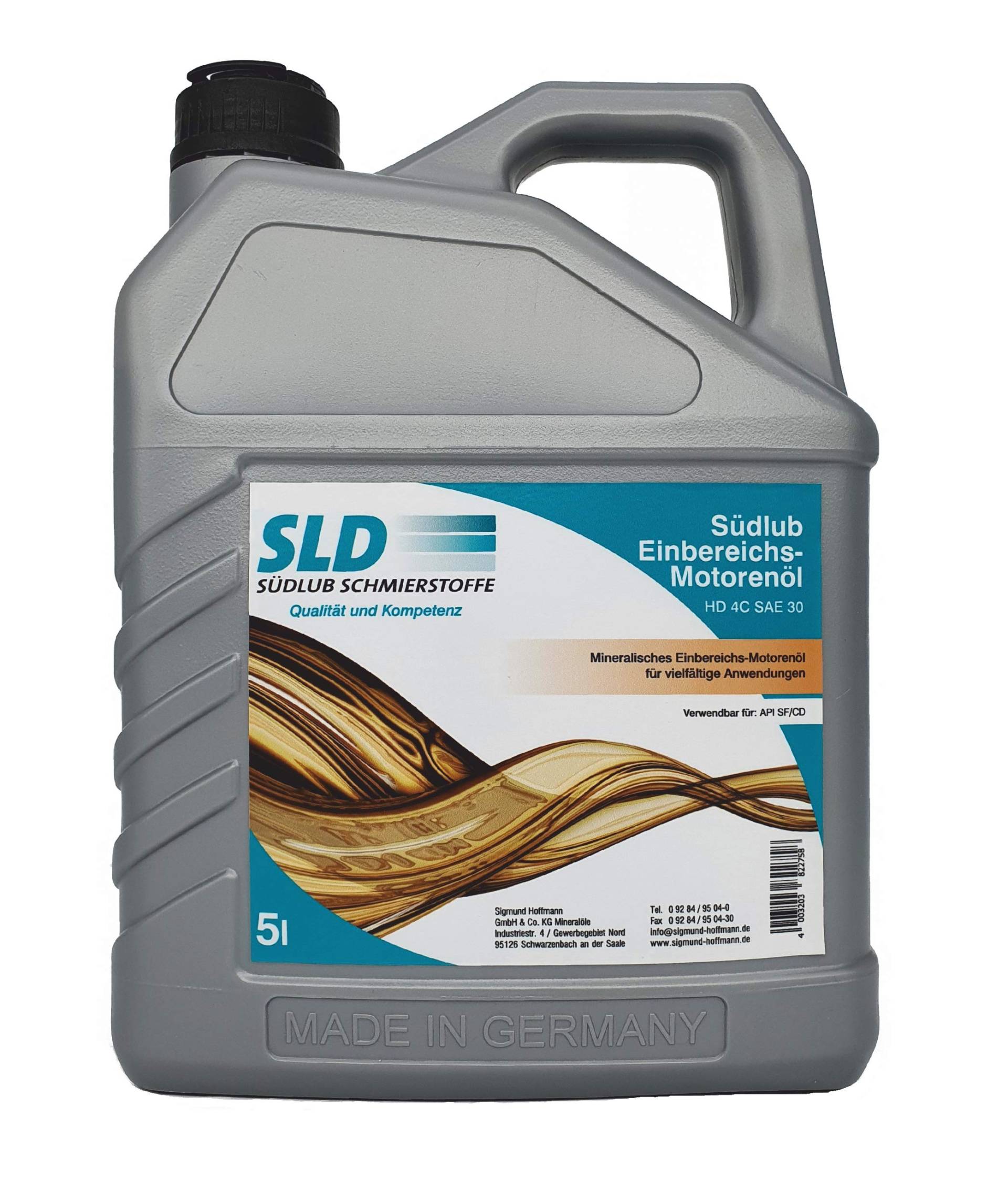 Südlub Einbereichs-Motorenöl HD 4C SAE 30W, 5 Liter von SLD Südlub Schmierstoffe