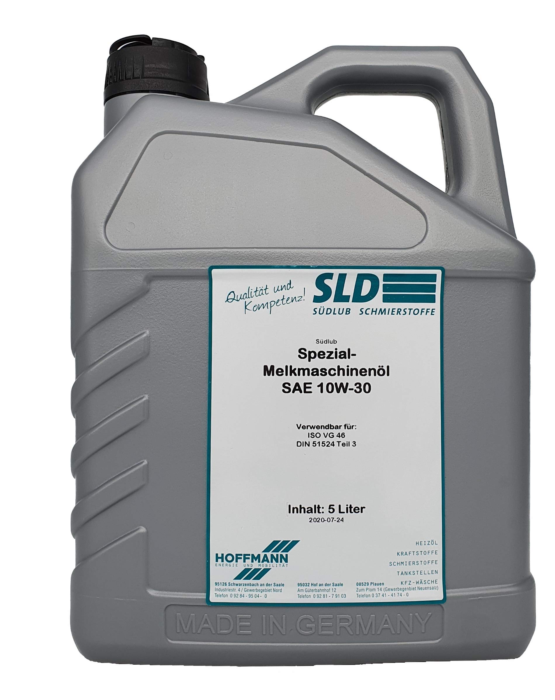 Südlub Spezial-Melkmaschinenöl SAE 10W-30, 5 Liter von SLD Südlub Schmierstoffe