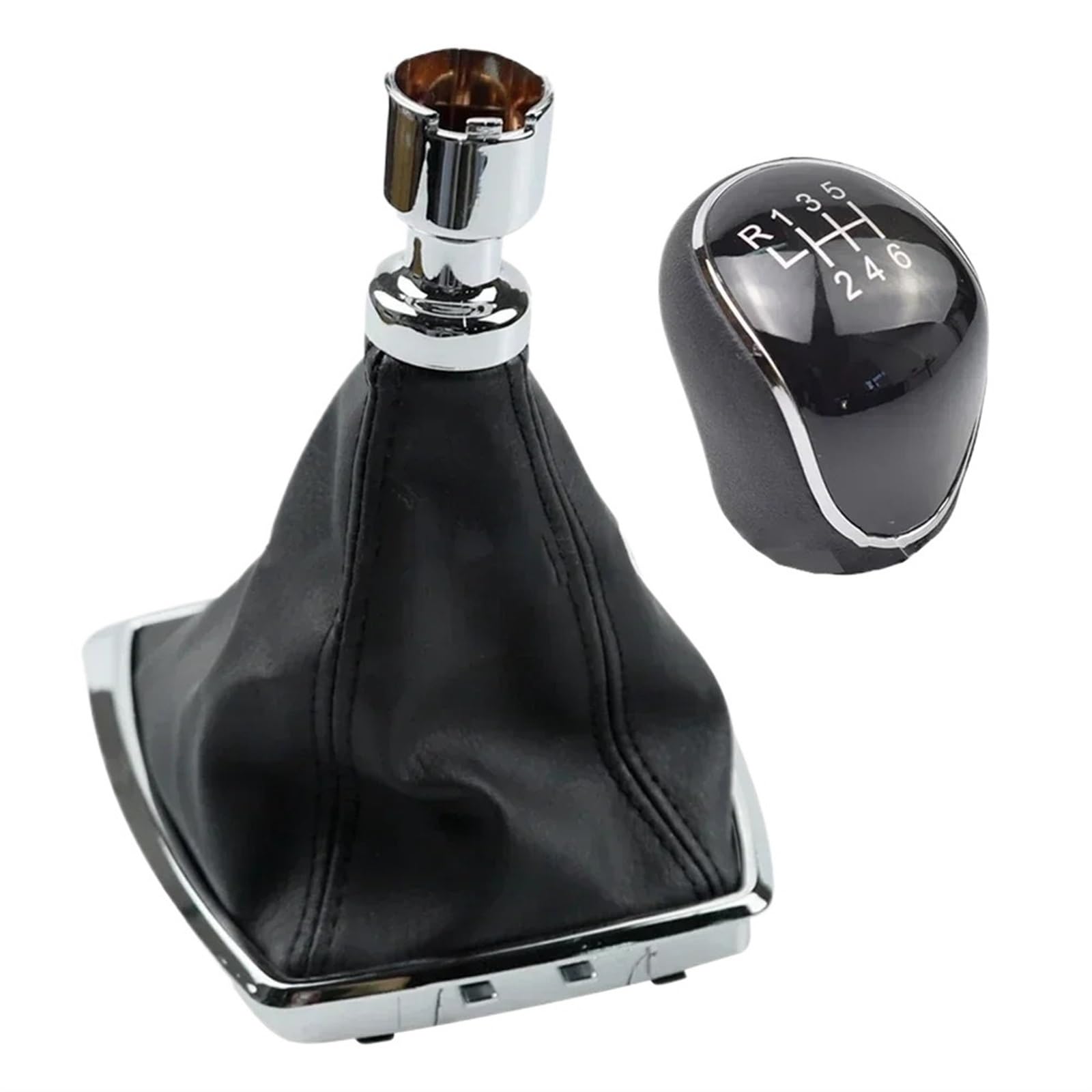 SLKDXL [Replacement] Schaltknauf mit Schaltsack, Chromrahmen, GB64637AA, 1639784, for Ford, for C-MAX, 2008-2010, for KUGA, 2008-2012, 6-Gang von SLKDXL