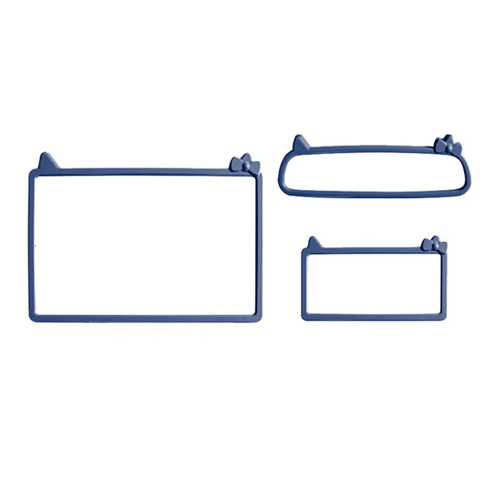 SLKDXL [Replacement] for 3PCS Blue Car Instrument, Navigationsbildschirm, Innenspiegel-Schutzrahmenverkleidung, for BYD, for Dolphin, for Mini, for Seagull von SLKDXL
